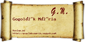 Gogolák Mária névjegykártya